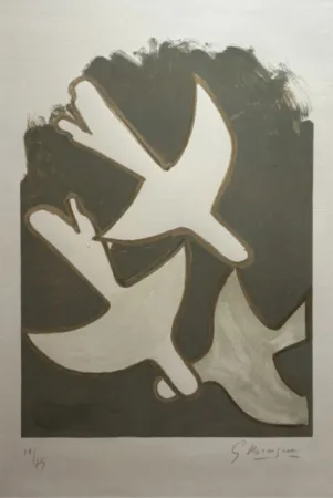 Litografía Braque - Les Oiseaux Blancs