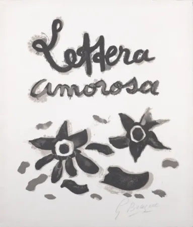 Litografía Braque - Lettera Amorosa - Hand-signed