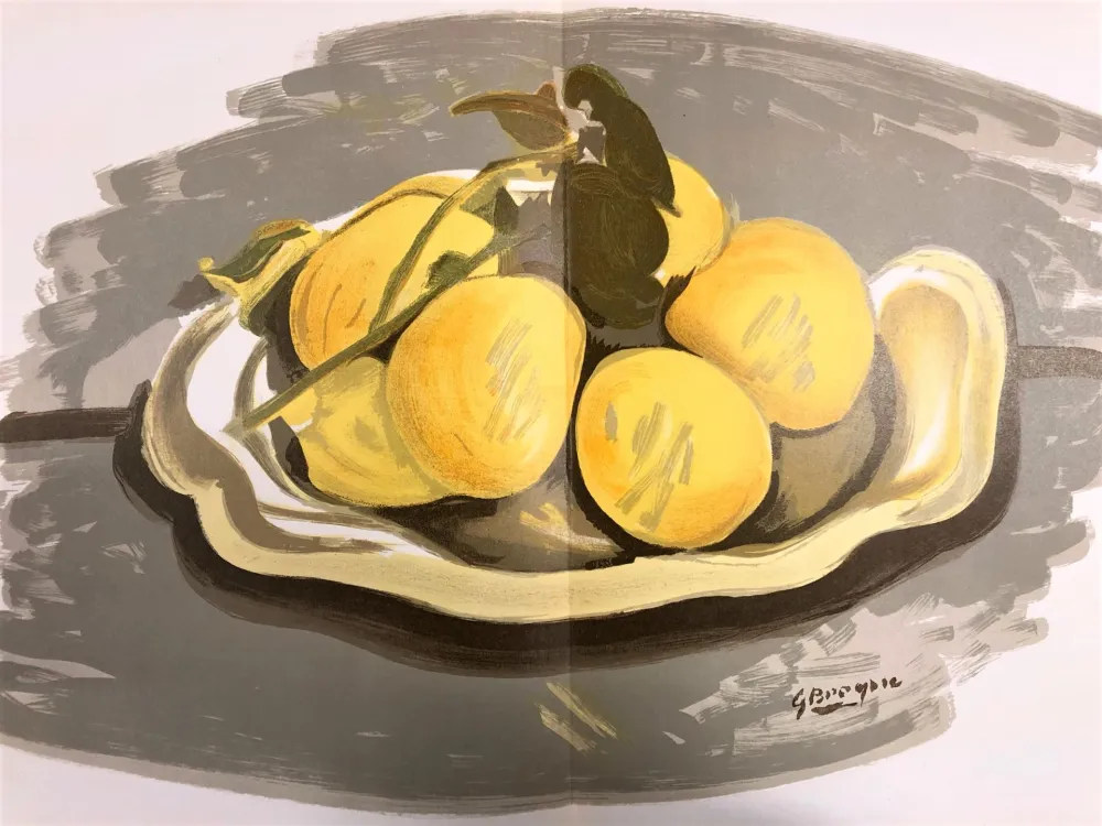 Litografía Braque - Nature morte au citrons