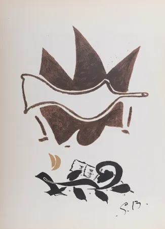Litografía Braque - Oiseau #2, 1956