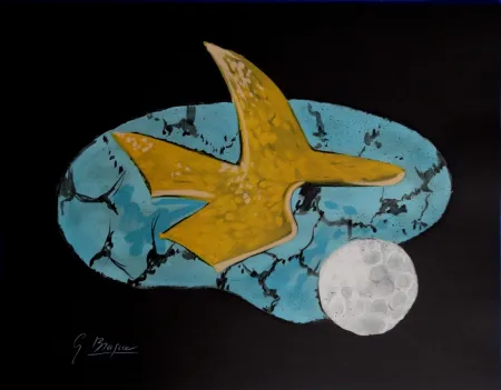 Litografía Braque - Oiseau doré