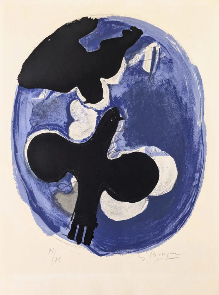 Litografía Braque - Oiseaux - Études pour la plafond du Louvre 