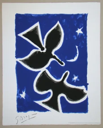 Serigrafía Braque - Oiseaux noirs