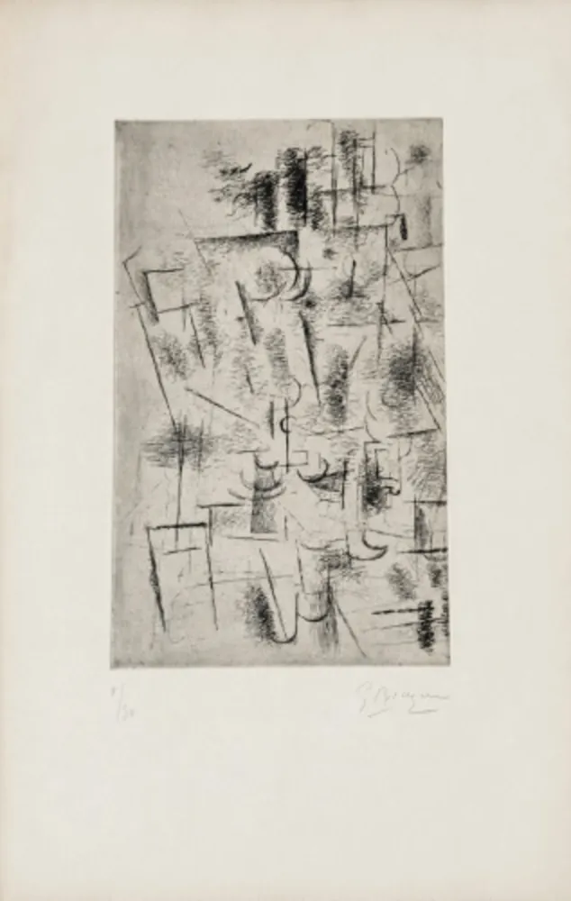 Grabado Braque - Still Life with Glass