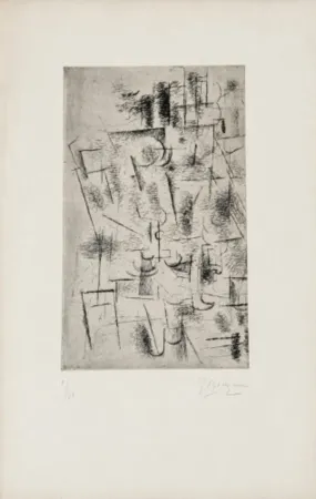 Grabado Braque - Still Life with Glass