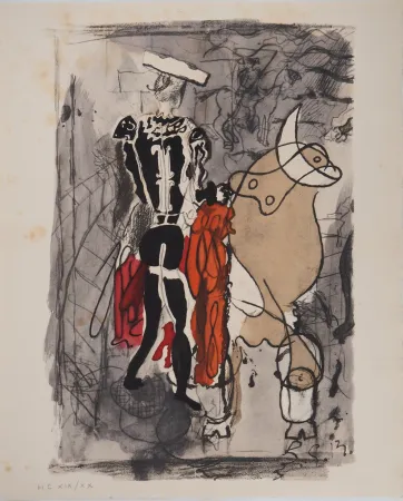Litografía Braque - Torero