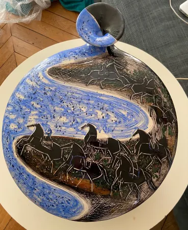 Cerámica Brasilier - Cavaliers au bord de mer