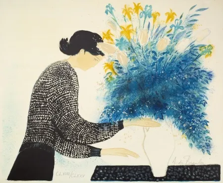 Litografía Brasilier - Grand bouquet du matin