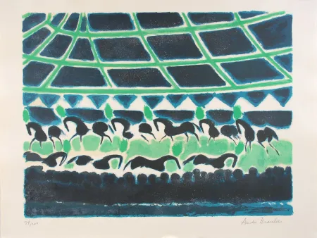 Litografía Brasilier - La Ronde des Chevaux de Cirque - The Round of Circus Horses