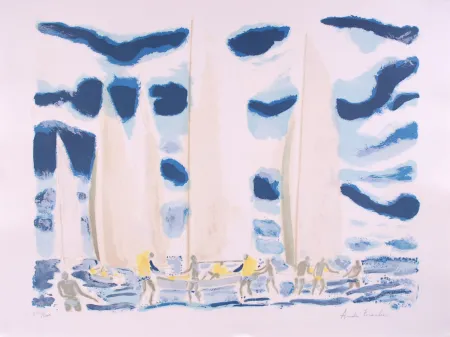 Litografía Brasilier - Les Régates - Regattas