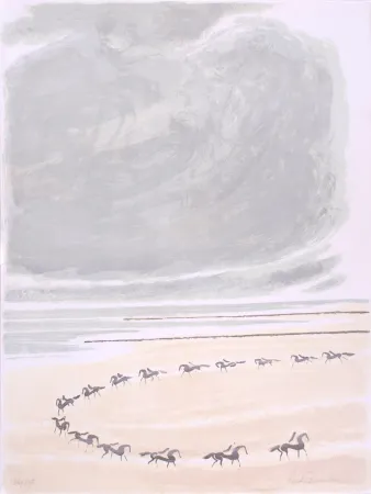 Litografía Brasilier - Plage des Flandres - Flanders Beach