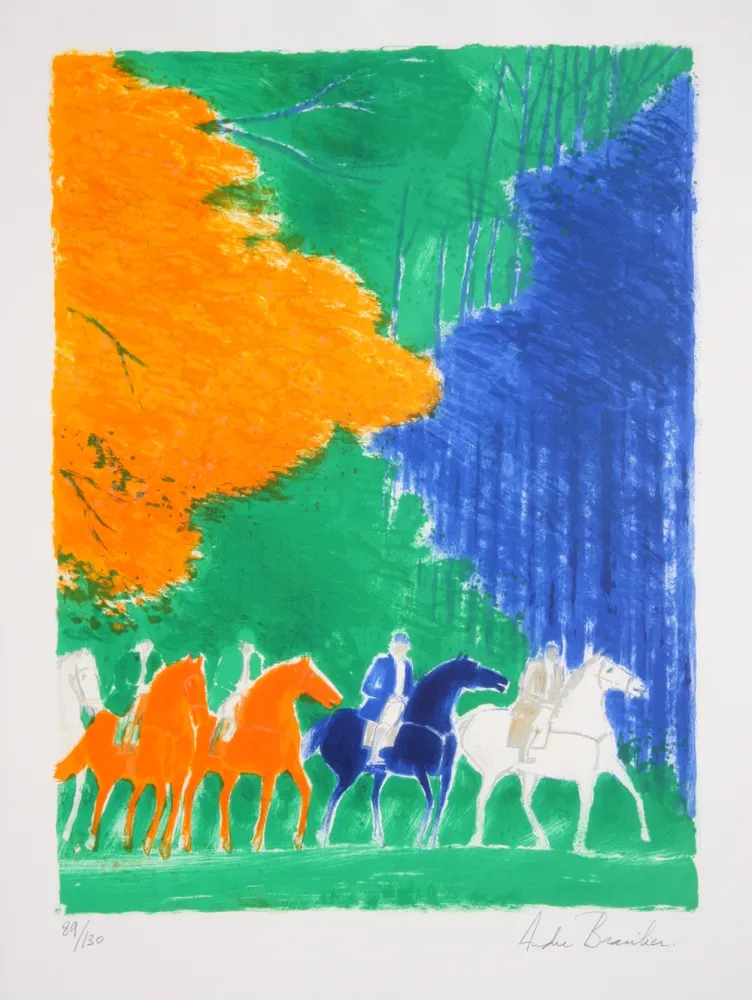 Litografía Brasilier - Promenade d'Automne