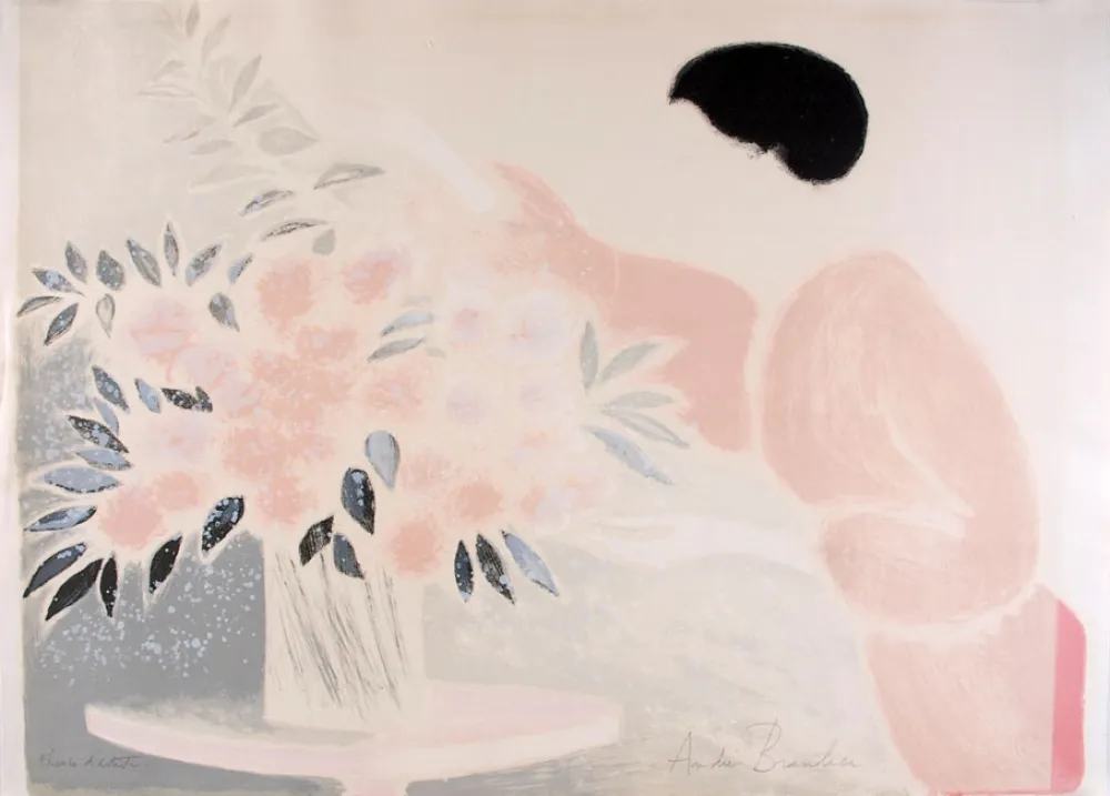 Litografía Brasilier - Symphonie en Rose