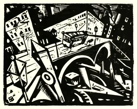 Grabado En Madera Brass - Lessingbrücke Berlin