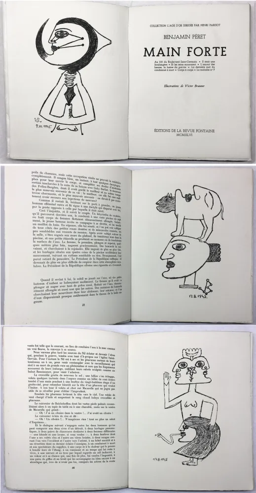 Libro Ilustrado Brauner - Benjamin Péret : MAIN FORTE. Illustrations de Victor Brauner (1946)