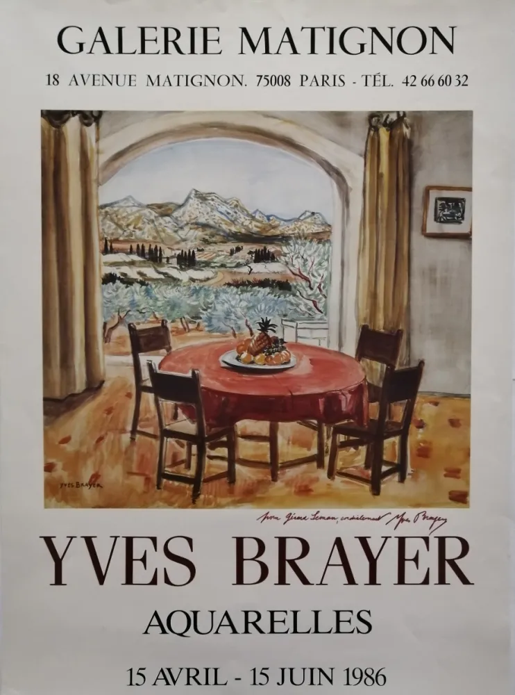 Cartel Brayer - Galerie Matignon - 1986 - Aquarelles