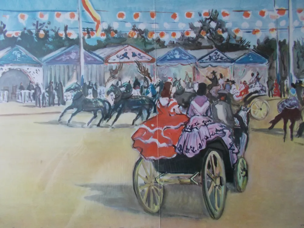 Litografía Brayer - La Féria de Séville