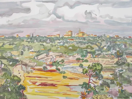 Litografía Brayer - La Provence,le village