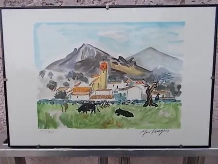 Litografía Brayer - Paysage de Camargue