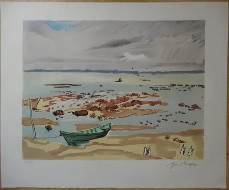 Litografía Brayer - Plage en Bretagne
