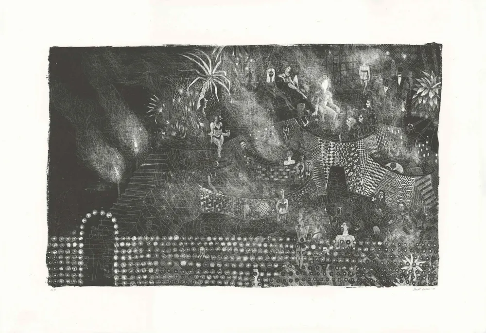 Litografía Brecht Evens - Piscine des Rigoles