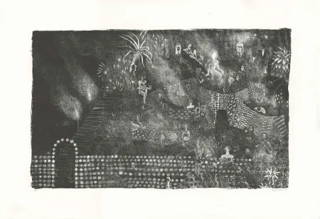 Litografía Brecht Evens - Piscine des Rigoles