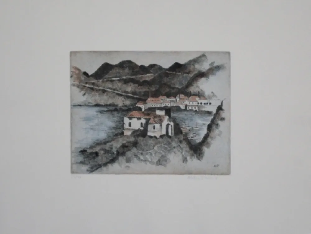 Aguafuerte Y Aguatinta Breiter - Häuser am Hafen / Houses in the Harbor