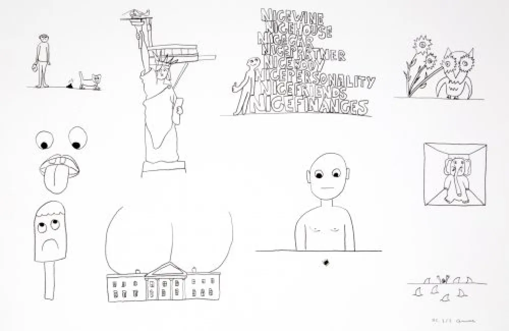 Litografía Breuning  - Random thoughts about life 1