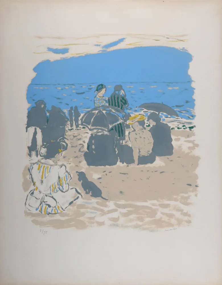 Litografía Brianchon - Am Strand, c. 1955 -  Hand-signed!