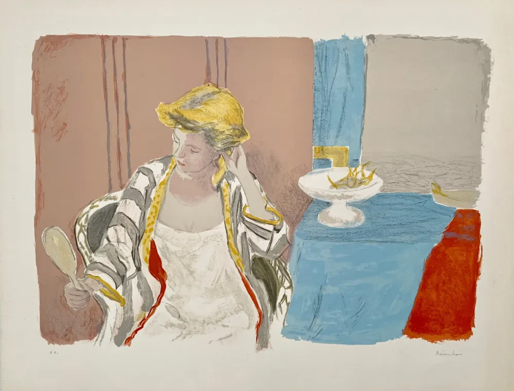 Litografía Brianchon - Femme a sa Toilette