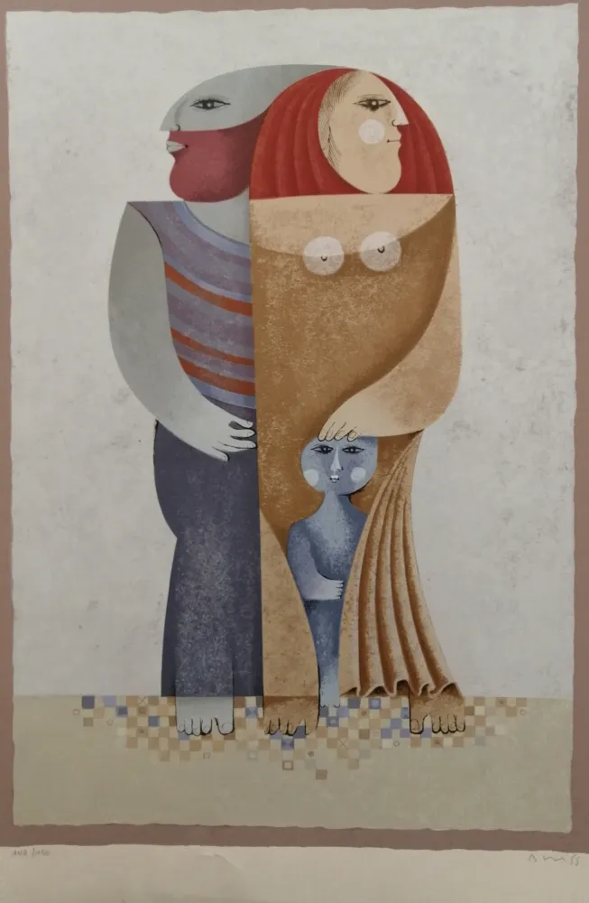 Litografía Briss - La Famille