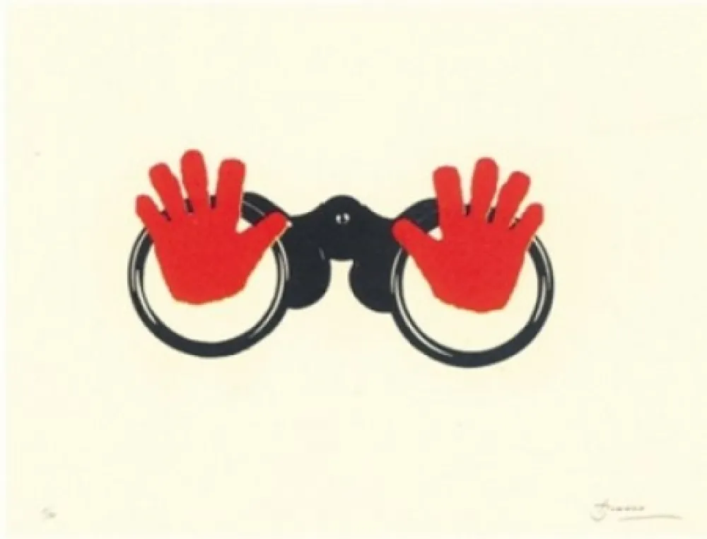 Litografía Brossa - Poema visual 16