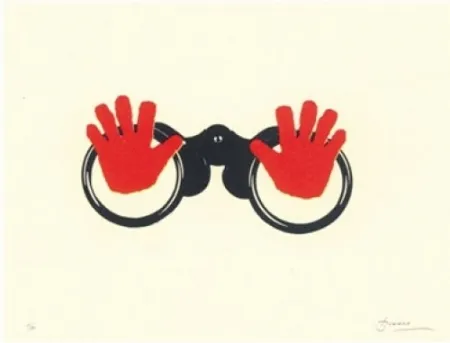 Litografía Brossa - Poema visual 16