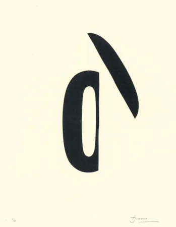 Litografía Brossa - Poema visual 19