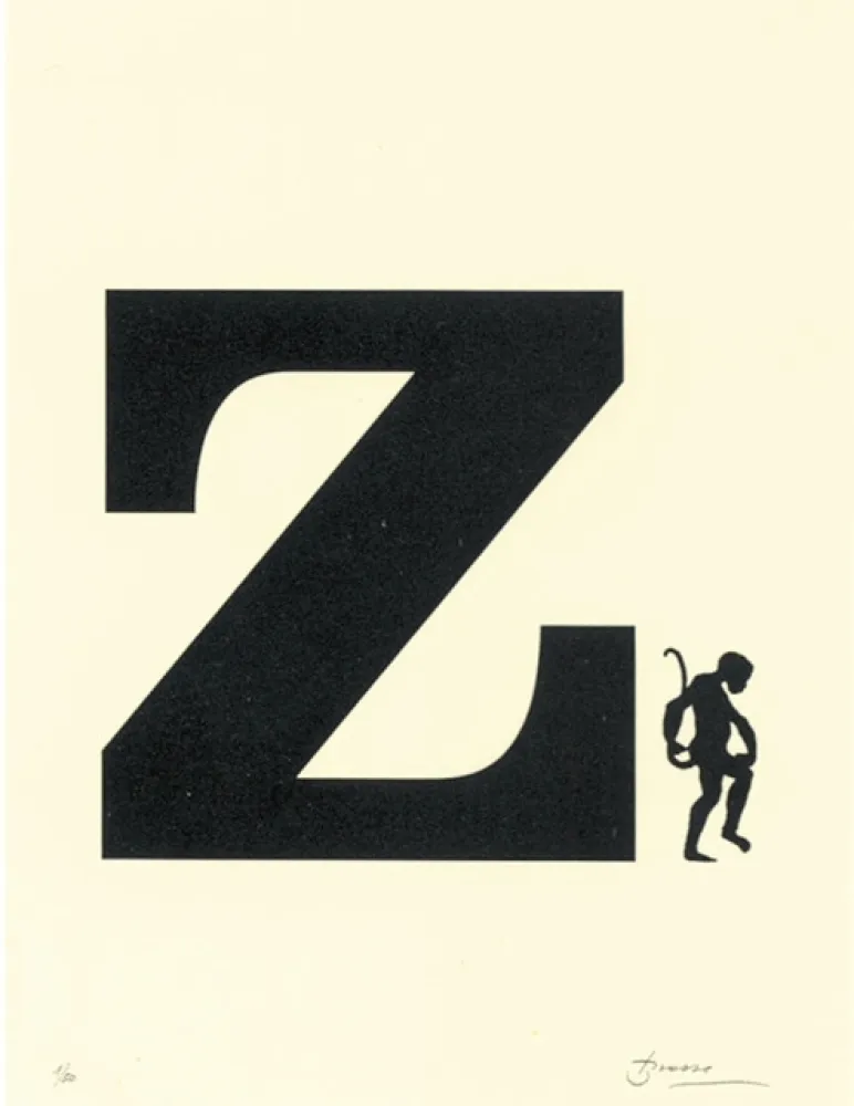 Litografía Brossa - Poema visual 6