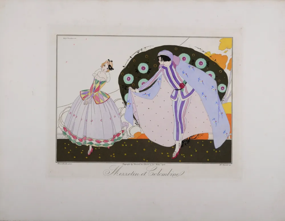 Grabado Brunelleschi - Mezzetin et Colombine, 1914 - Masterpiece!
