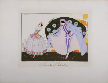 Grabado Brunelleschi - Mezzetin et Colombine, 1914 - Masterpiece!