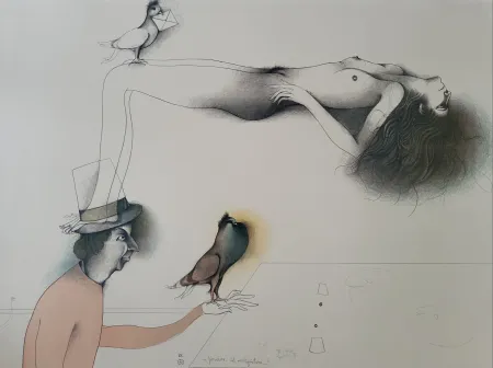 Litografía Bruni - Lettera D`amore