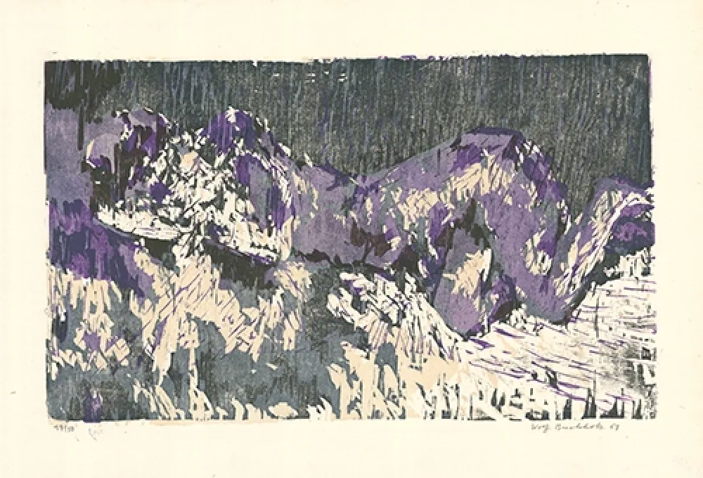 Grabado En Madera Buchholz - Liegende / Reclining Woman