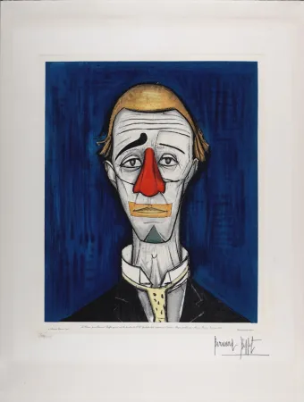 Grabado Buffet - (After) Le Clown, 1986 - Hand-signed!