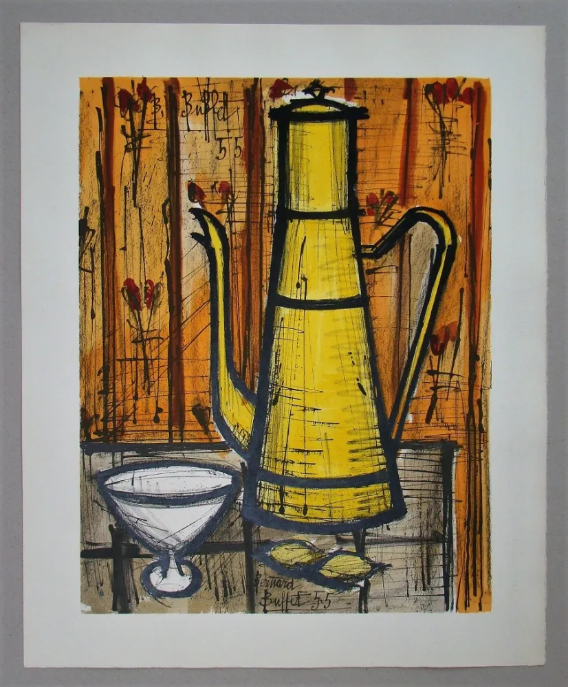 Litografía Buffet - Cafetière jaune, 1955