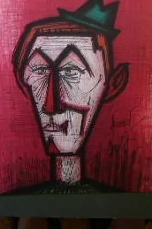 Litografía Buffet - Clown rouge