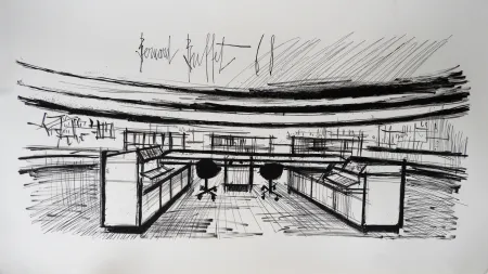 Litografía Buffet - Control Room, Siemens,