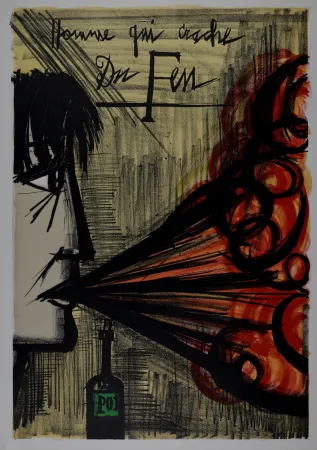 Litografía Buffet - Homme qui crache du feu, 1968