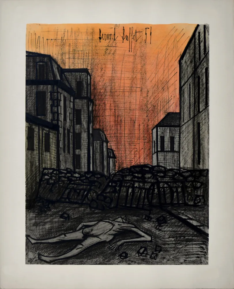 Litografía Buffet - Horreur de la guerre, 1960 - Hand-numbered!