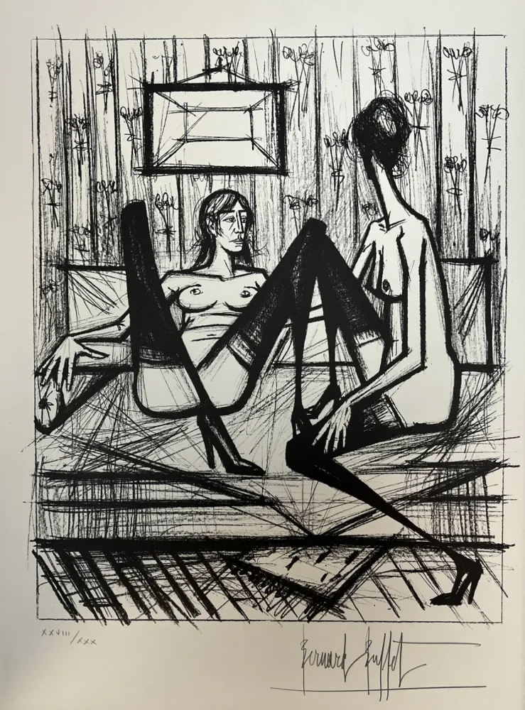 Litografía Buffet - Jeux de Dames