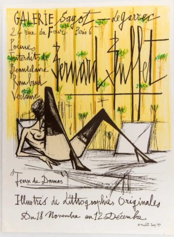 Litografía Buffet - Jeux de Dames