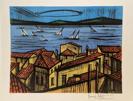 Litografía Buffet - La baie de Saint-Tropez 