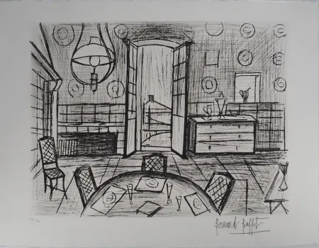 Grabado Buffet - La Baume, la salle à manger