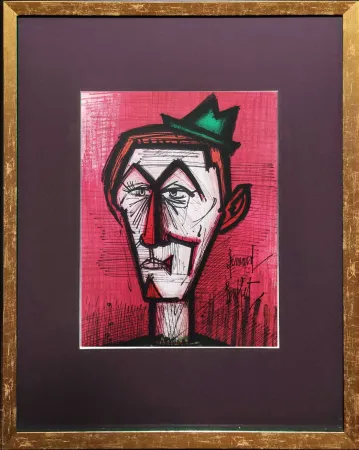 Litografía Buffet - Le Clown Rouge
